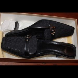 Coach Black Mule Heels